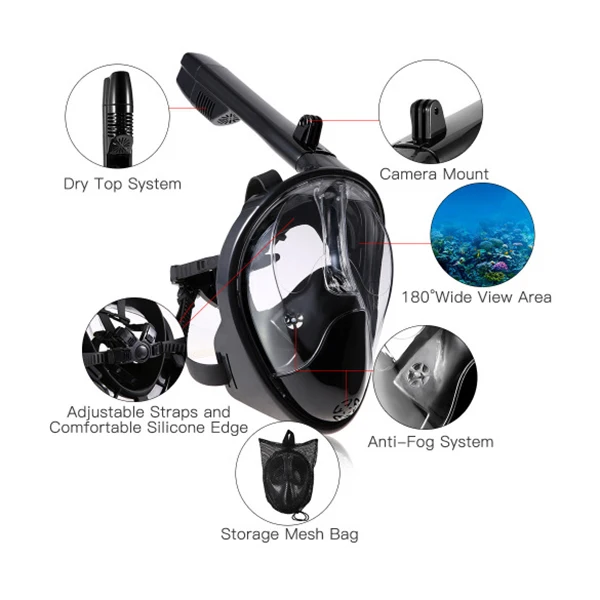 Underwater Summer Sport Scuba Diving Mask Full Face Snorkeling Anti Fog For Swimming Spearfishing | Спорт и развлечения