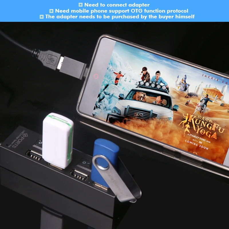 USB 2,0 концентратор Мульти USB порт скорость 480 Мбит/с хаб 4 порта концентратор с вкл/выкл. Переключатель USB разветвитель для ПК Компьютерные аксессуары usb концентратор