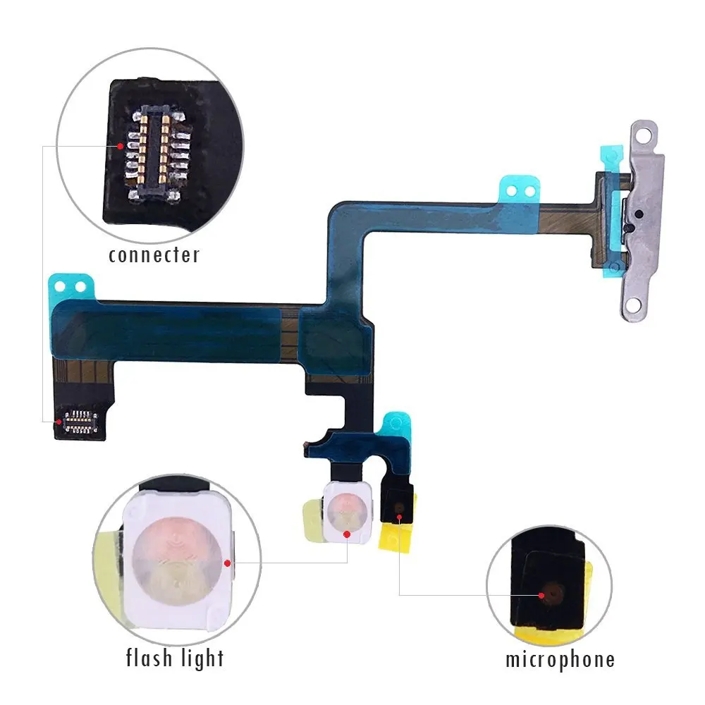Sinbeda выключатель питания ВКЛ./ВЫКЛ. Mic LED Light Flash Mute для iPhone 6 6G 6plus коннектор гибкий