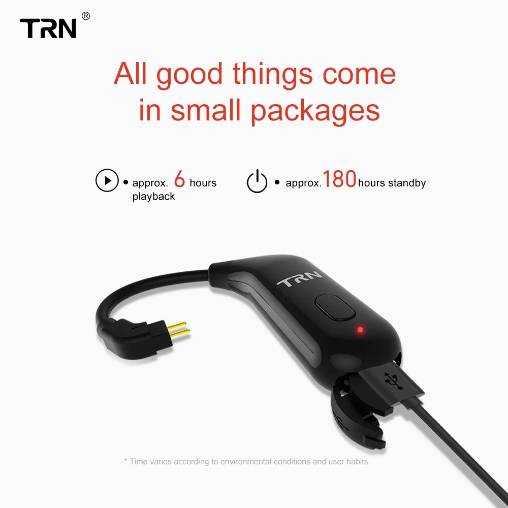 TRN BT20 Bluetooth V5.0 ушной крючок MMCX/2Pin разъем наушников адаптер для SE535 UE900 ZS10/AS10/BA10