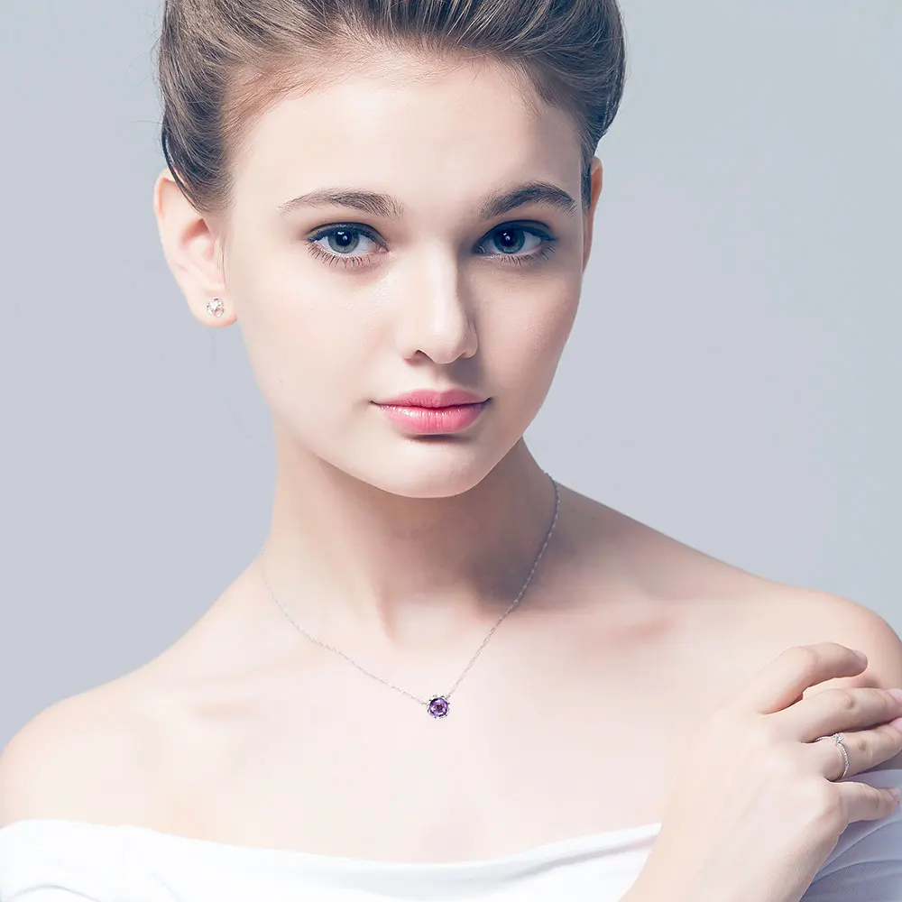 Женское ожерелье из серебра 1 8 пробы с натуральным камнем|fine jewelry|necklace pendant