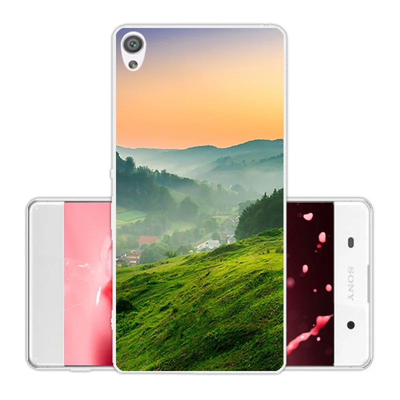 For Sony Xperia XA F3111 F3113 Silicone Transparent TPU Back Cover 5.0 inch DIY Scenic Eagle Phone Case Shell |