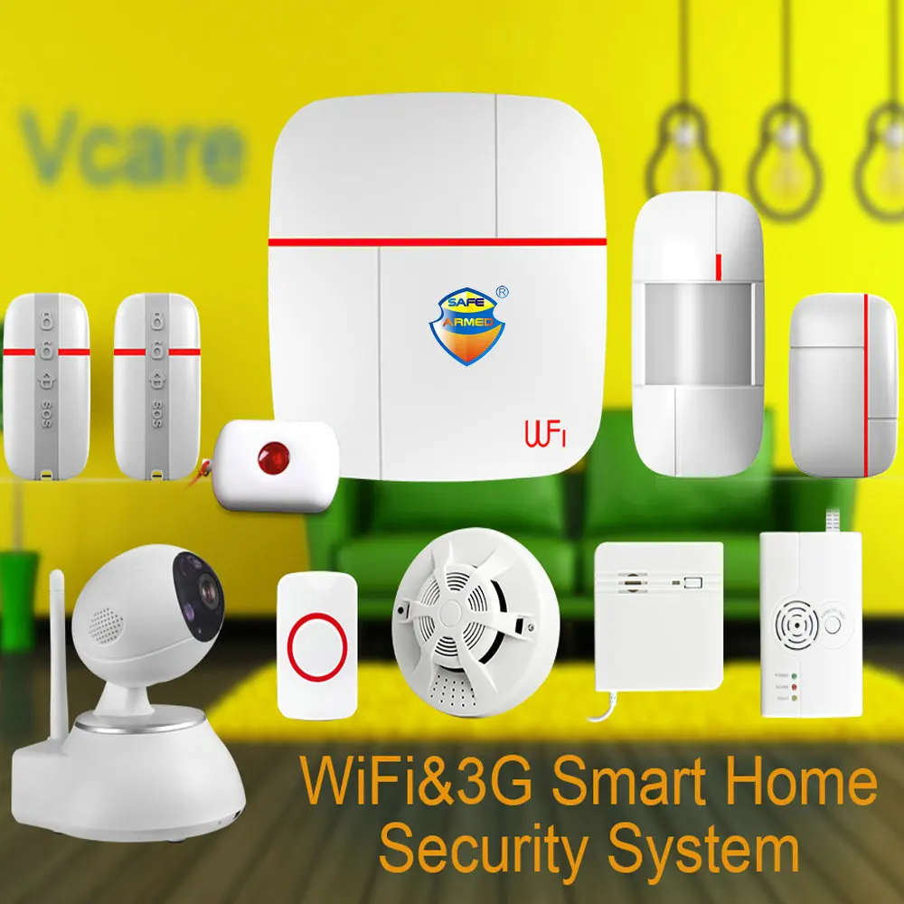 Умная Система охранной сигнализации для дома Vcare WIFI 3G WCDMA с беспроводным
