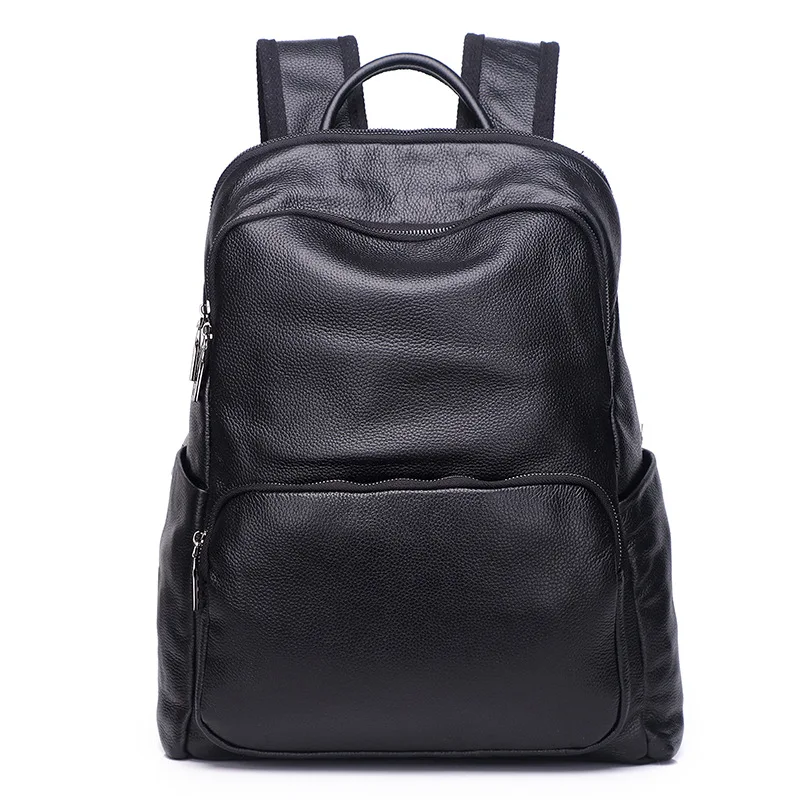 

100% Cow Genuine Leather Men Backpacks Fashion Real Natural Leather Student Backpack Boy Luxury Brand Lager Computer Laptop Bag