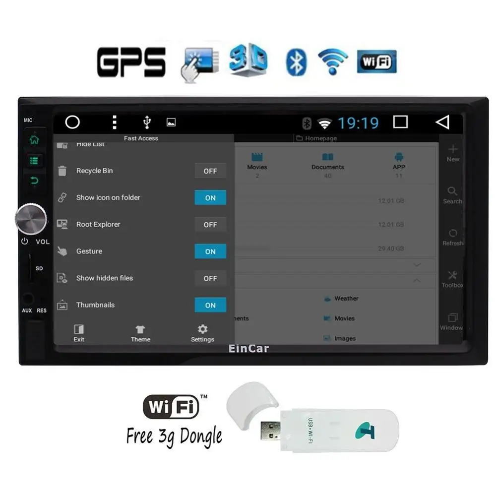 3g Android 6 0 два 2Din в тире FM AM радио Автомобильный видео плеер с автомагнитолой Bluetooth