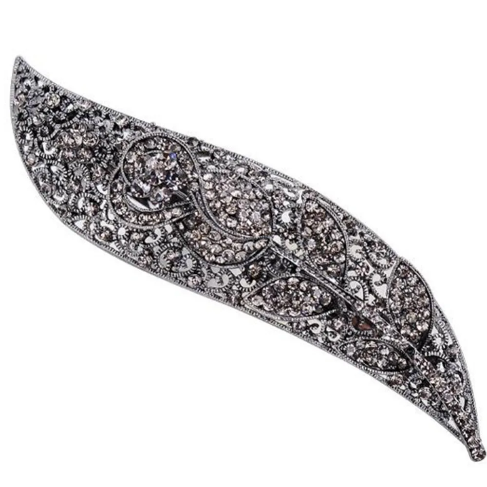 1 шт. Ретро Кристалл зажим для волос Винтаж Для женщин девочек опал лист Смола бабочка Головные уборы изделия