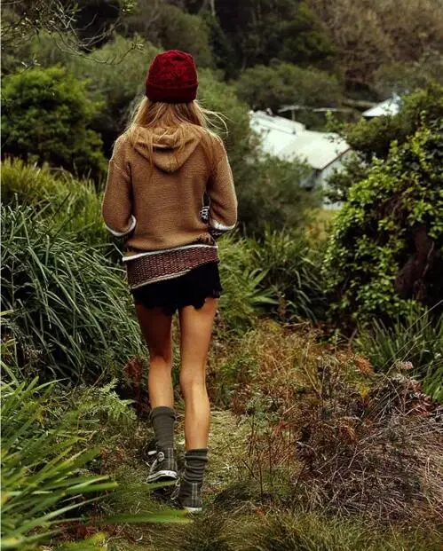 Женские свитера с капюшоном BOHO геометрическим узором длинным рукавом на осень и