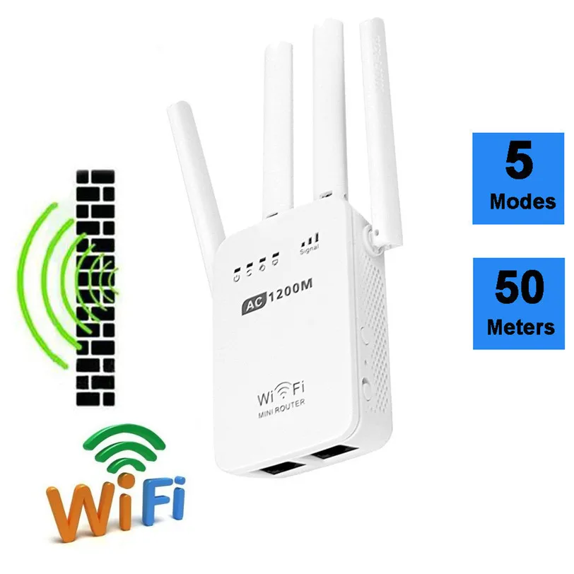 1200 Мбит/с двухдиапазонный 2,4/5G беспроводной расширитель диапазона Wi-Fi ретранслятор маршрутизатор 4 антенны Aug29 профессиональная заводская цена Прямая