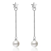100 925 sterling silver hot sell pearl shambhala crystal ladiestassels stud earrings jewelry anti allergy cheap gift