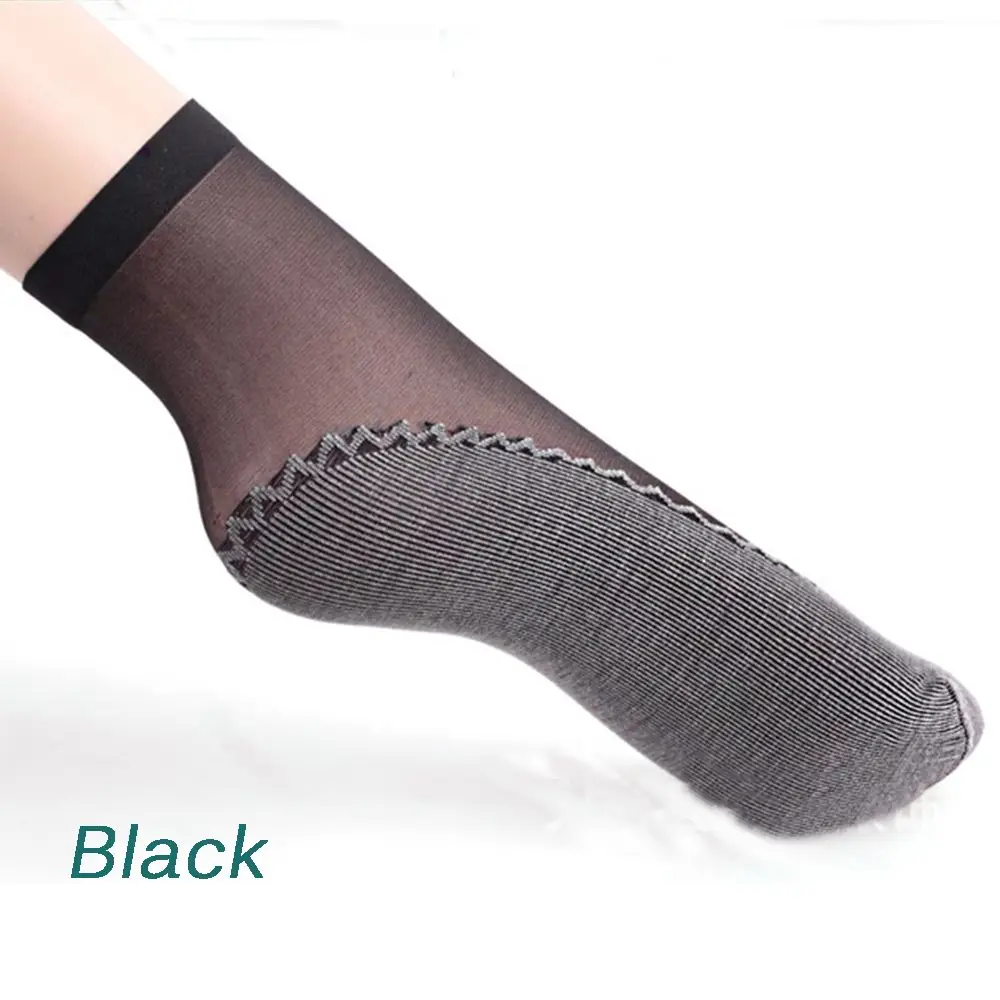 black 10 пар, сексуальные женские ультра тонкие шелковые носки, модные летние короткие носки для девочек, лодыжка Низкий вырез, лето, горячая распродажа - Цвет: black