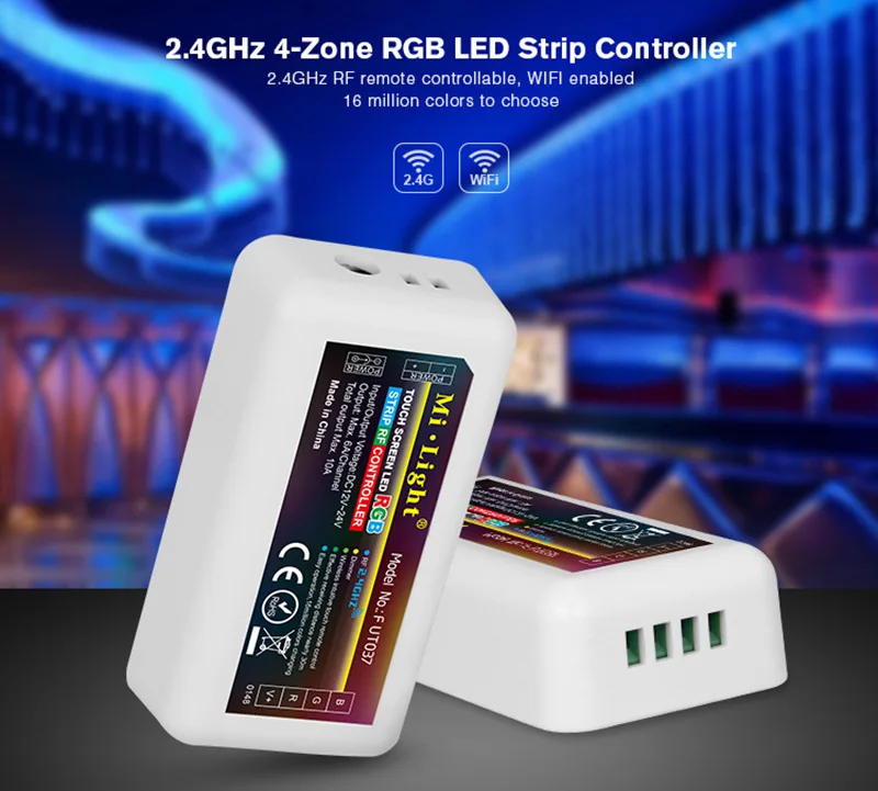 Mi Light Fut037 беспроводной 2 4G 4 зоны RF RGB LED контроллер для гибкой 5050 3528 Led полосы