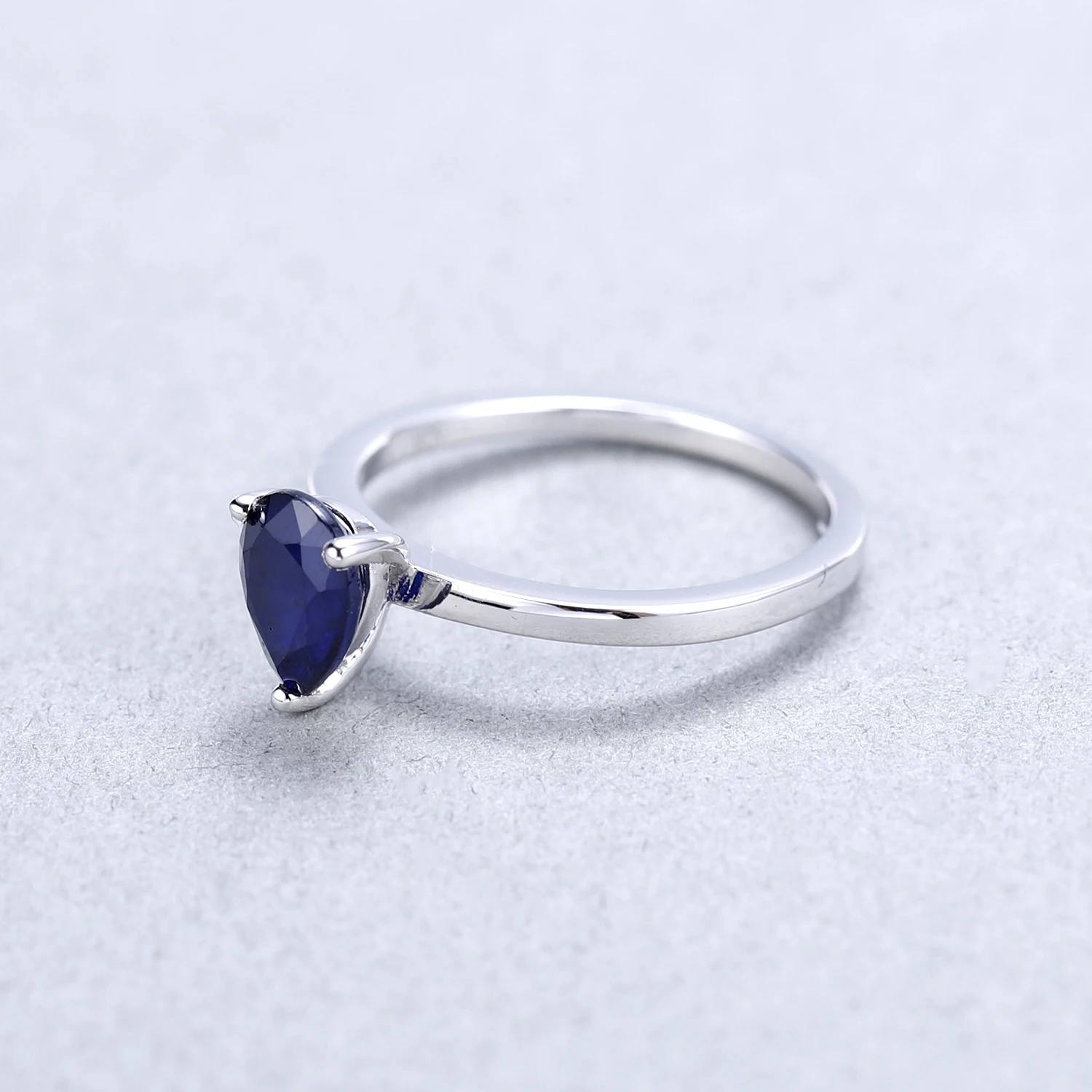 Gem's Ballet 1.29Ct Натуральный Синий сапфир пасьянс обручальные кольца 925 пробы Серебряное кольцо с драгоценным камнем для женщин хорошее ювелирное изделие