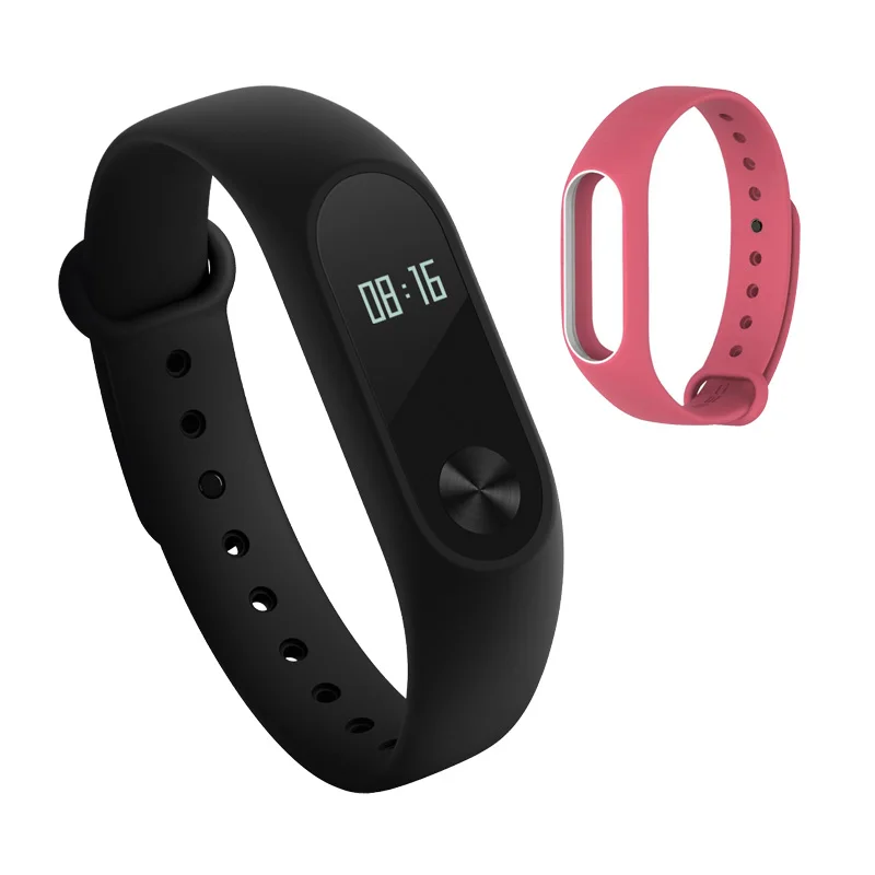 Xiaomi mi Band 2 Смарт-браслет Фитнес браслет mi Band 2 крепление для спортивной камеры Xiao mi Band2 сенсорный экран монитор сердечного ритма Smartband - Цвет: Pink white