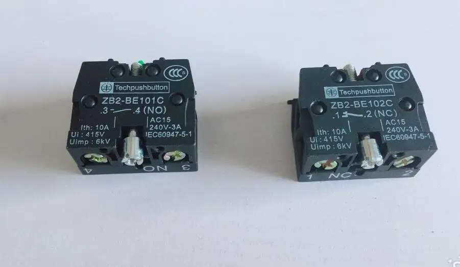 10 шт. кнопочный переключатель Контактный блок ZB2-BE101C NO / ZB2-BE102C NC 10A 600V |