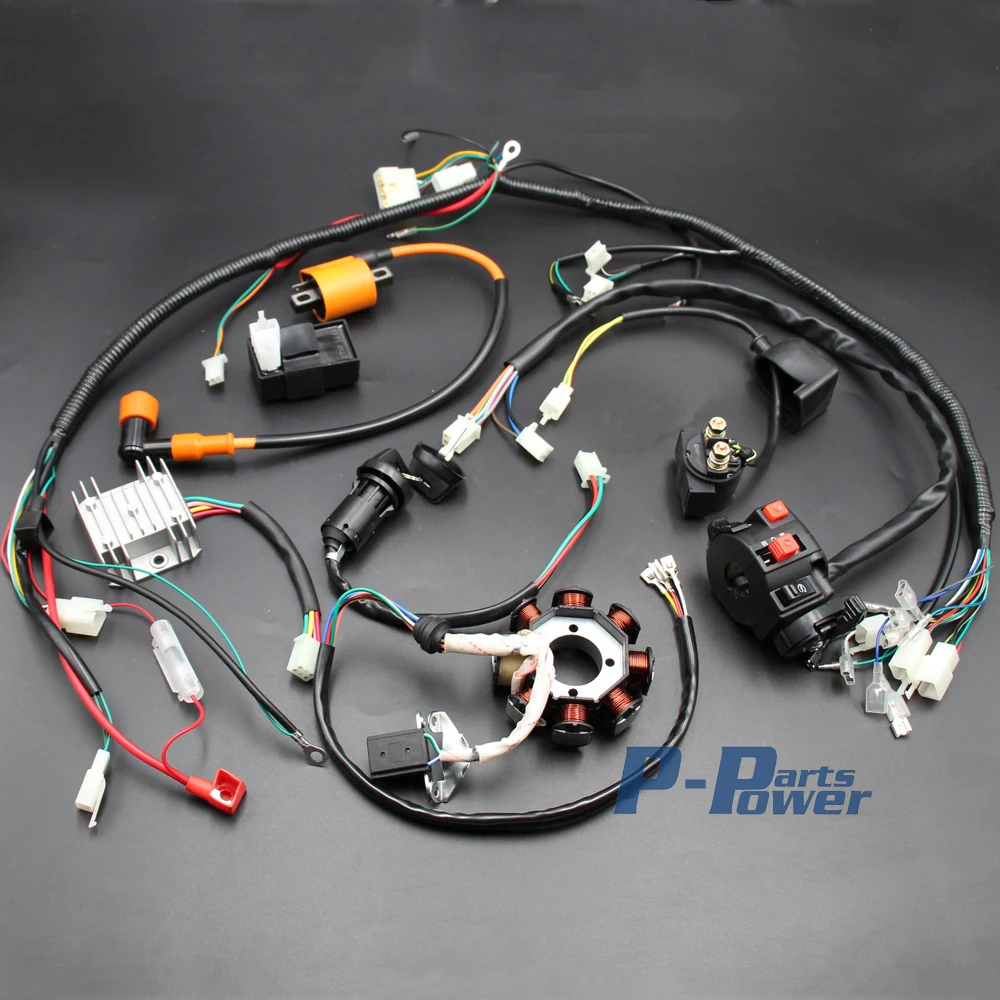 Полная электрика ATV QUAD 150cc 200cc 250cc 300cc 3 отверстия статора CDI катушки жгут проводов Zongshen Lifan