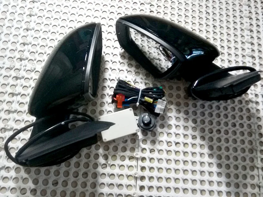 Глянцевое черное автоматическое складное зеркало боковое с поворотниками Для VW