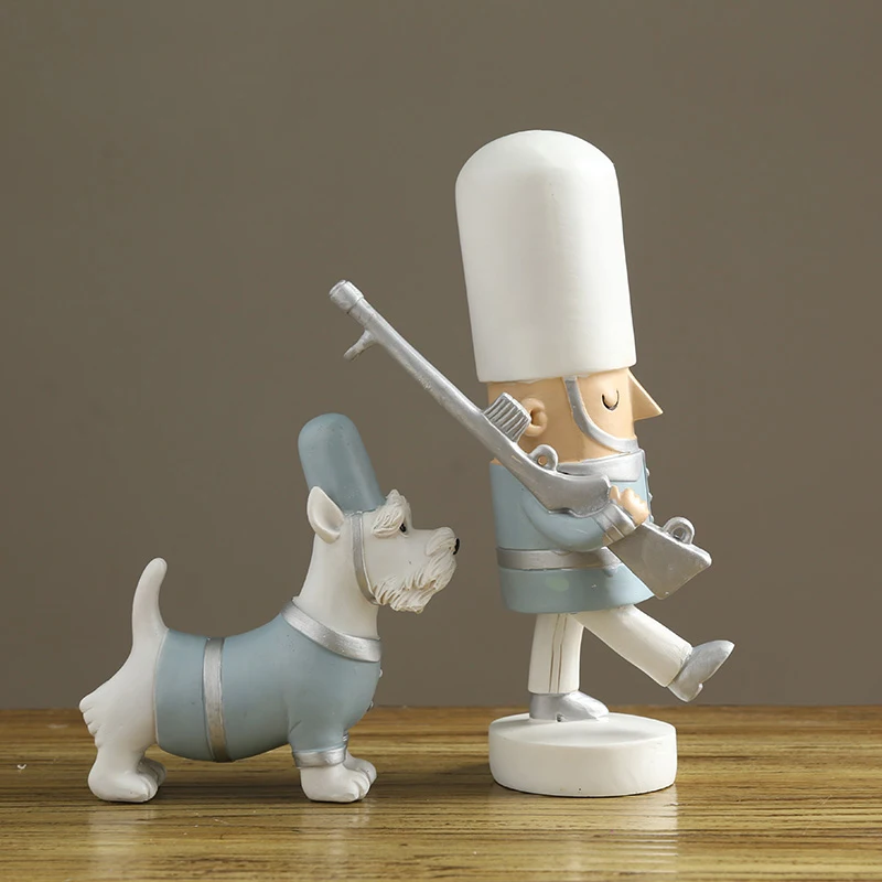 American Resin Royal Guards Originality miniature figurines Cartoon Puppet Nutcracke rtabletop crafts antique home decor | Дом и сад