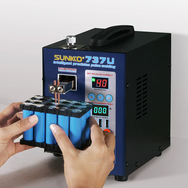 SUNKKO 737U Spot Welding 18650 lithium battery pack Testing and Charging for 3 USB ports output | Инструменты