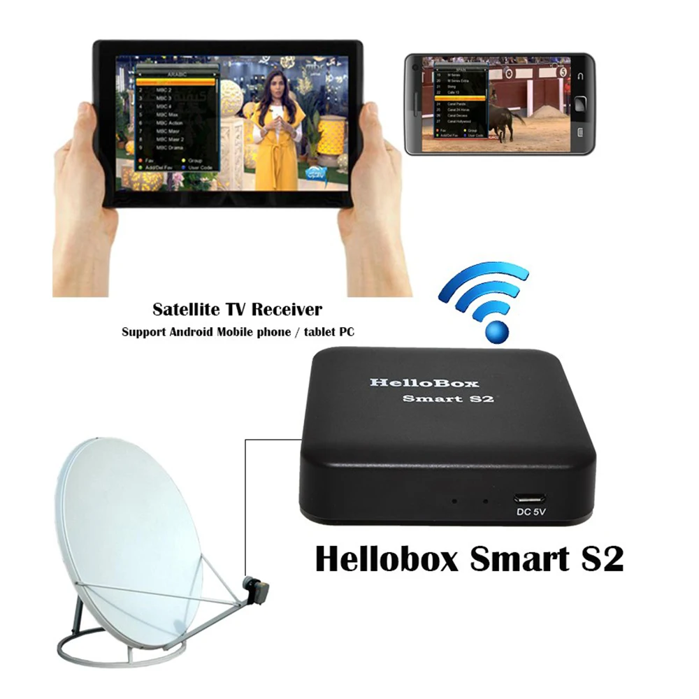Hellobox Smart S2 портативный спутниковый искатель спутниковый ТВ-приемник воспроизведение на мобильном телефоне/приемник для планшета телевизора dvbплеер DVBFINDER