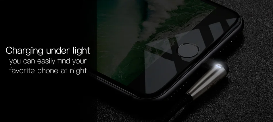 Baseus 90 градусов USB кабель для iPhone Xs Max Xr X 8 7 6 6S Plus Быстрая зарядка зарядное устройство кабель для мобильных игр изгиб данных провод шнур