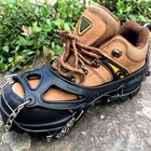 Качественные противоскользящие скобы для альпинизма, Зимняя прогулка, 18 зубьев, снегоступы для подледной рыбалки, Нескользящие Чехлы для обуви из марганцевой стали