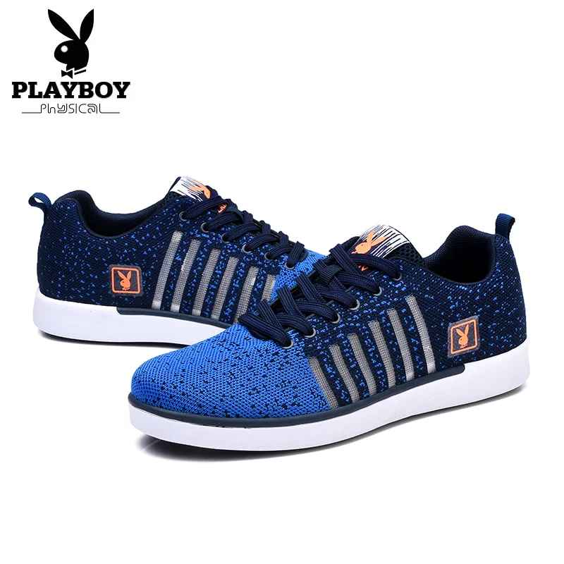 

PLAYBOY Men Casual Shoes 2017 Spring/Autumn Lace-up Style Breathable Mesh Top Fashion Flat Youth Lover Shoes DA73056