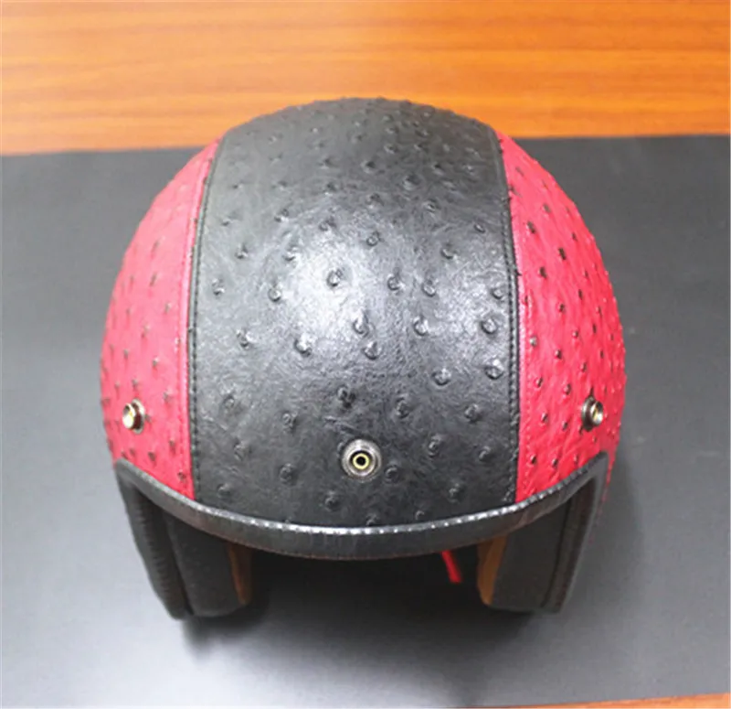 3/4 кожаный мотоциклетный шлем с открытым лицом винтажный для кафе гоночный Vespa