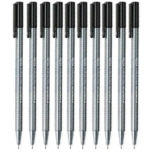 STAEDTLER 334 Triplus Fineliner 10 шт черные/красные/синие ручки 0,3 мм металлический наконечник художественный дизайн