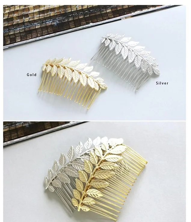 Новое поступление дизайнерские расчески для волос в виде листьев металлические