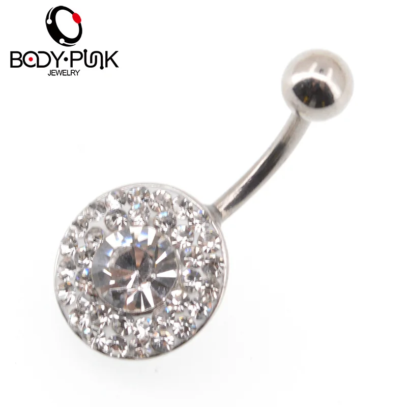 Сияющие бусины в стиле панк для пирсинга пупка полностью прозрачное покрытие