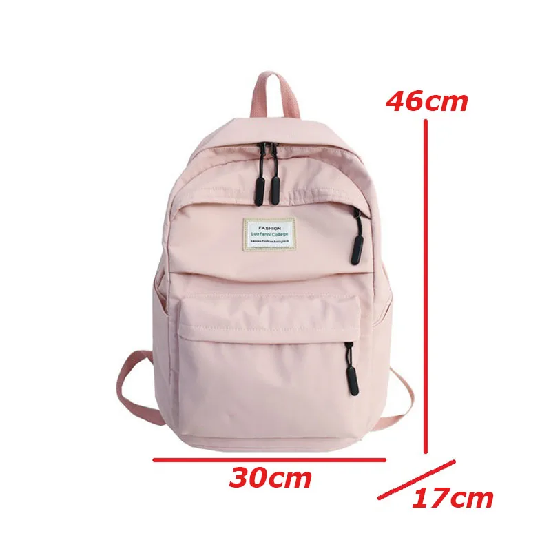 2019 Нейлоновые женские школьные рюкзаки однотонные ранцы для девочек-подростков