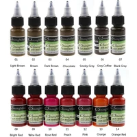 tattoo ink manual tattoo pigments microblading pigment permanent makeup eyebrow eyeliner lip embroidery pigment 15ml color ink