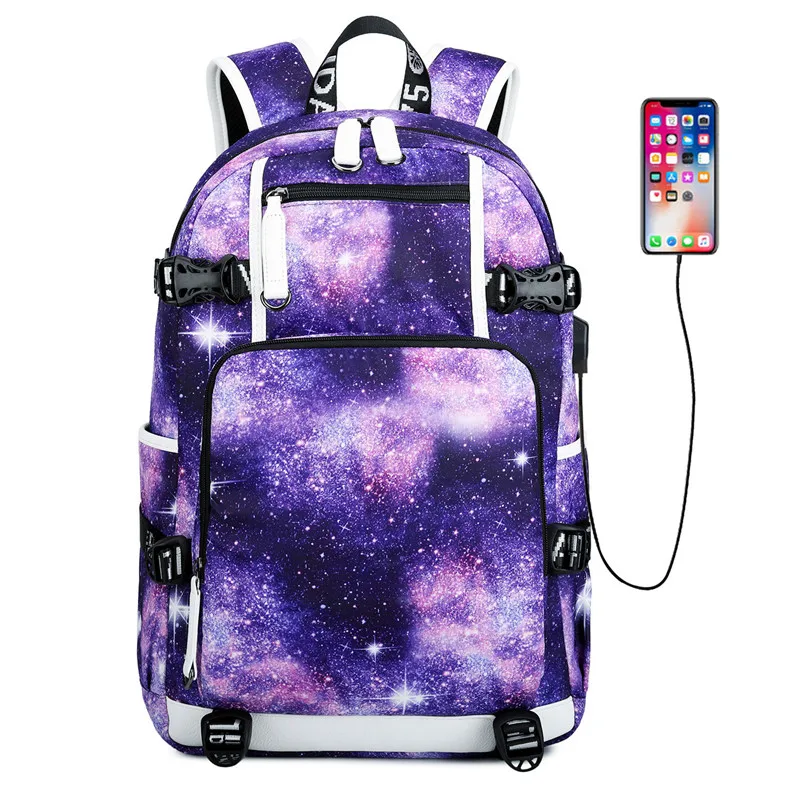

Backpack Multifunction USB Charging Laptop Backpacks Waterproof Anti theft school bags Large Capacity Travel bag Stars Universe