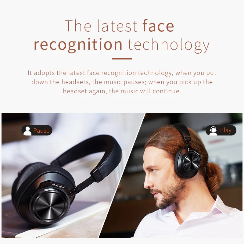bluedio t7 bluetooth headphones active noise cancelling wireless headset face recognition user define for iphone xiaomi huawei free global shipping