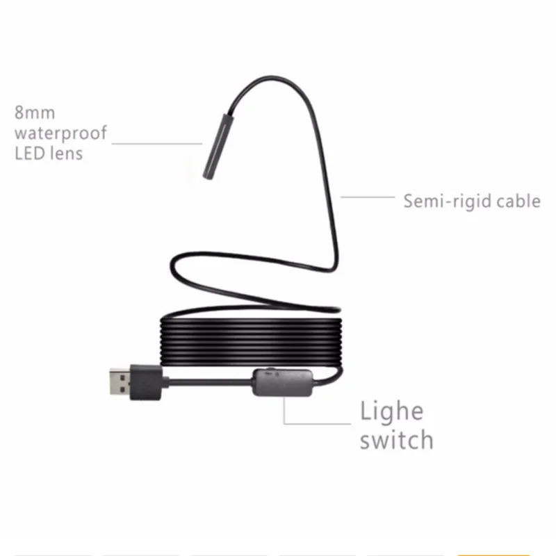 Antscope 8 мм объектив 1200P Wifi эндоскоп Android Iphone бороскоп камера мягкий провод