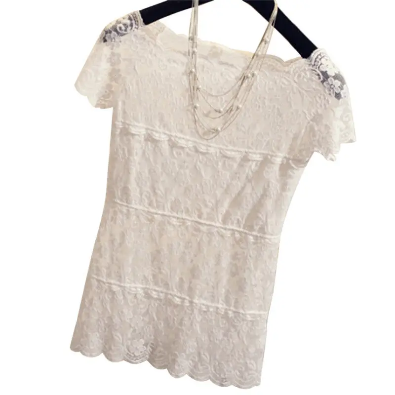 1 блузка с коротким рукавом футболка Camisoles открытая женские топы кружевной