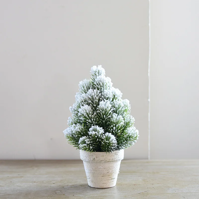 Cedar-23cm Рождественская Искусственная елка, белое поддельное дерево, висячие украшения, маленькие кедровые сосны, новогодние украшения для дома, мишура, гирлянда - Цвет: Cedar-23cm