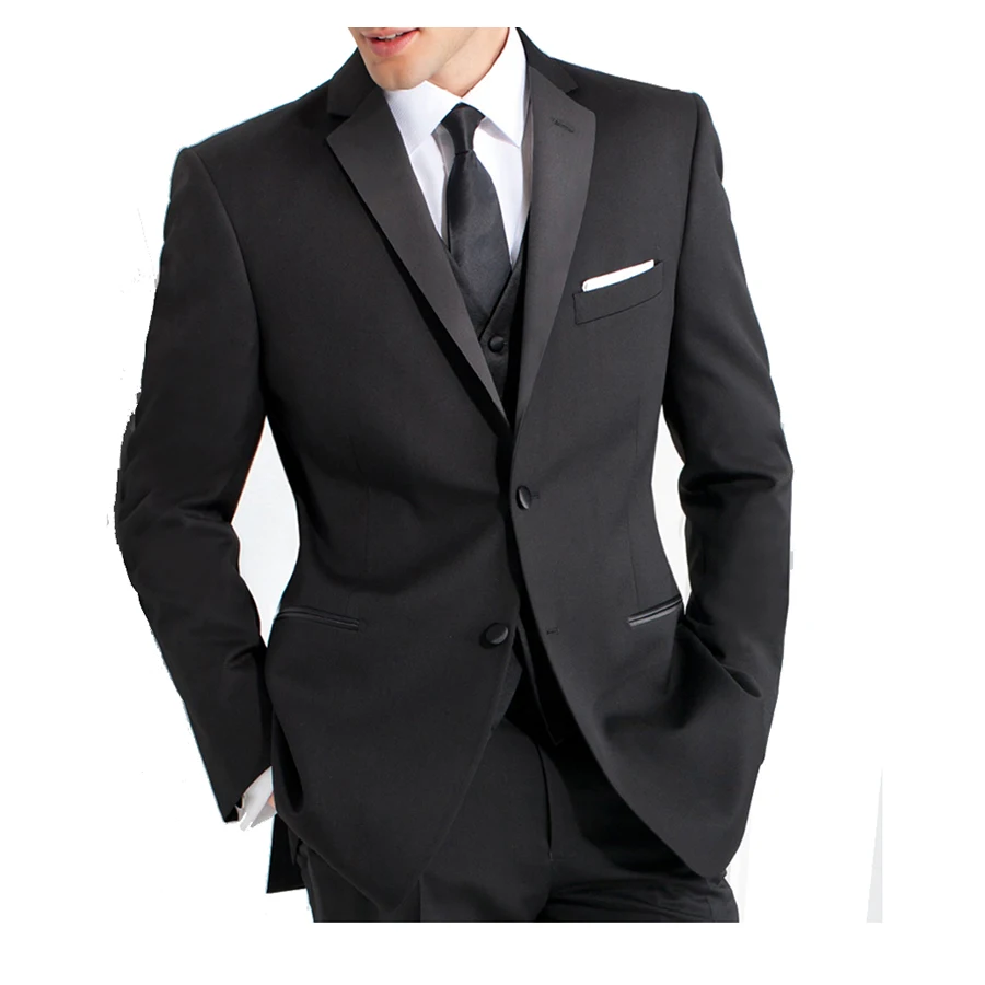 Мужской костюм из двух предметов классические черные свадебные костюмы для