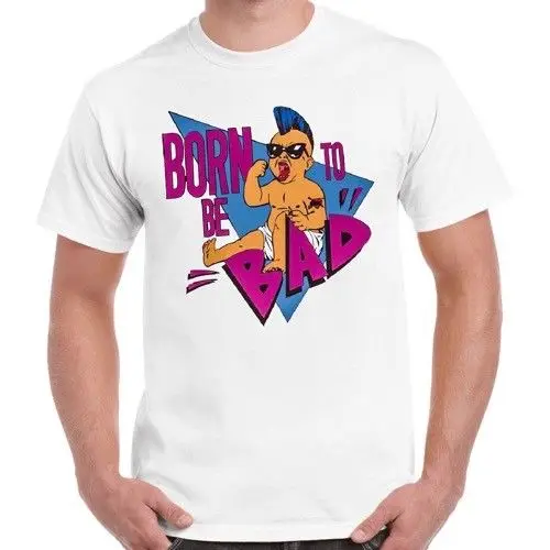 Женские Топы Born To Be Bad 80s в стиле панк детская футболка ретро подарки Прямая