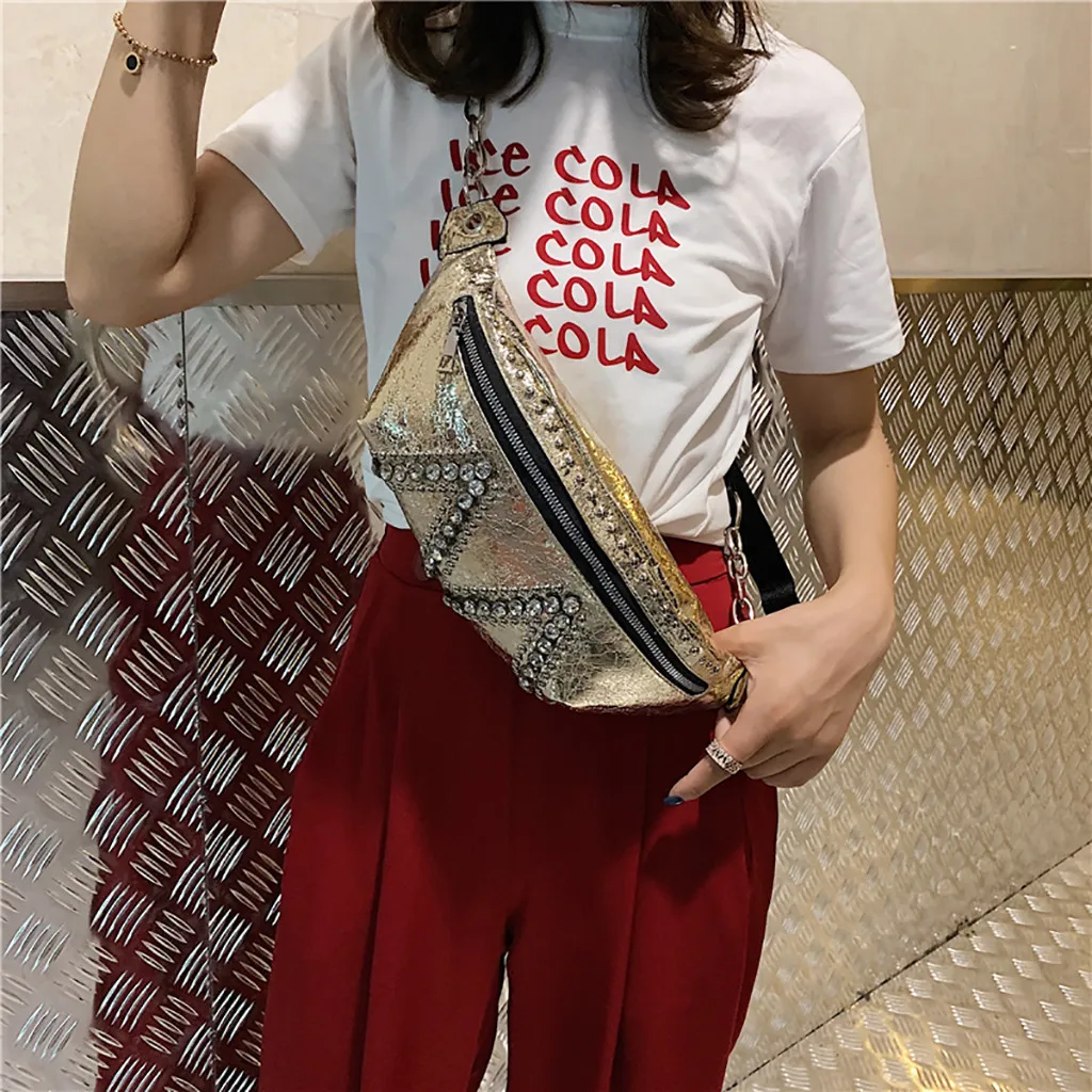 Женская модная повседневная Красивая яркая Бриллиантовая универсальная поясная