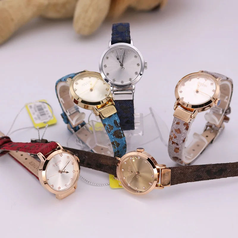 Lady's Women's Watch Japan Quartz Hours Fine Fashion Dress Bracelet Leather Leopard Panther Print Girl Gift Julius No Box | Наручные