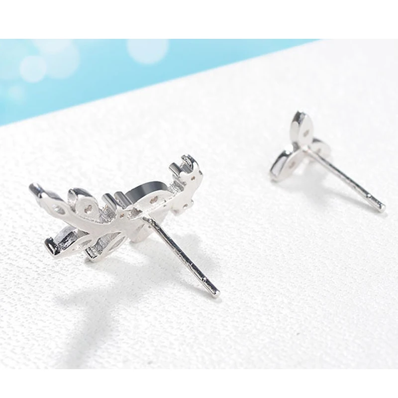 Женские серьги гвоздики из серебра 925 пробы с фианитом|Серьги-гвоздики| |