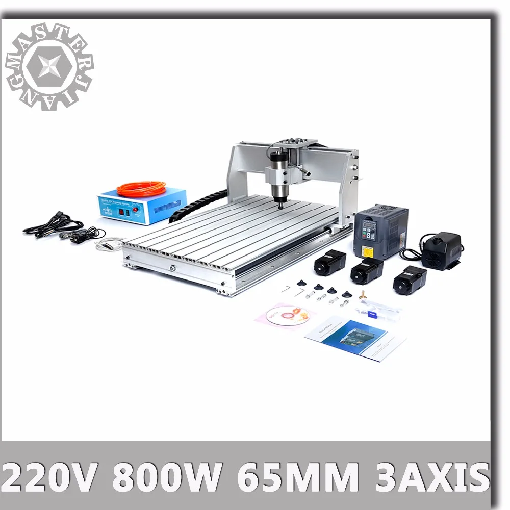 6040T CNC машина 3 оси 220 В 800 Вт с водяным охлаждением 1 5 кВт HY VFD контроль 0.8квт водяное