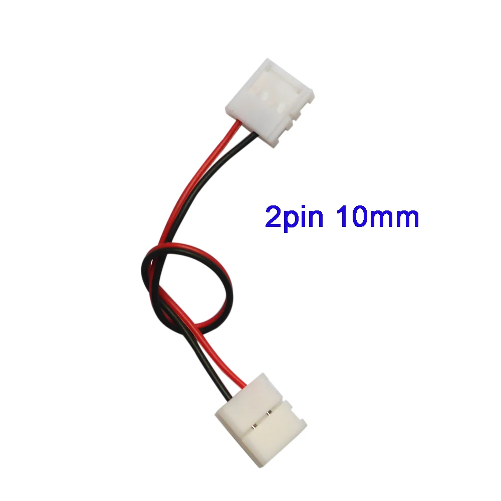 2pin 10mm 5-100 шт. 2pin 3pin 4pin 5pin 6pin разъем с Двойным Зажимом соединительный кабель с разъемом кабеля для 3528 WS2812 5050 RGB/RGBW/RGBWW светодиодный полосы светильник - Цвет: 2pin 10mm
