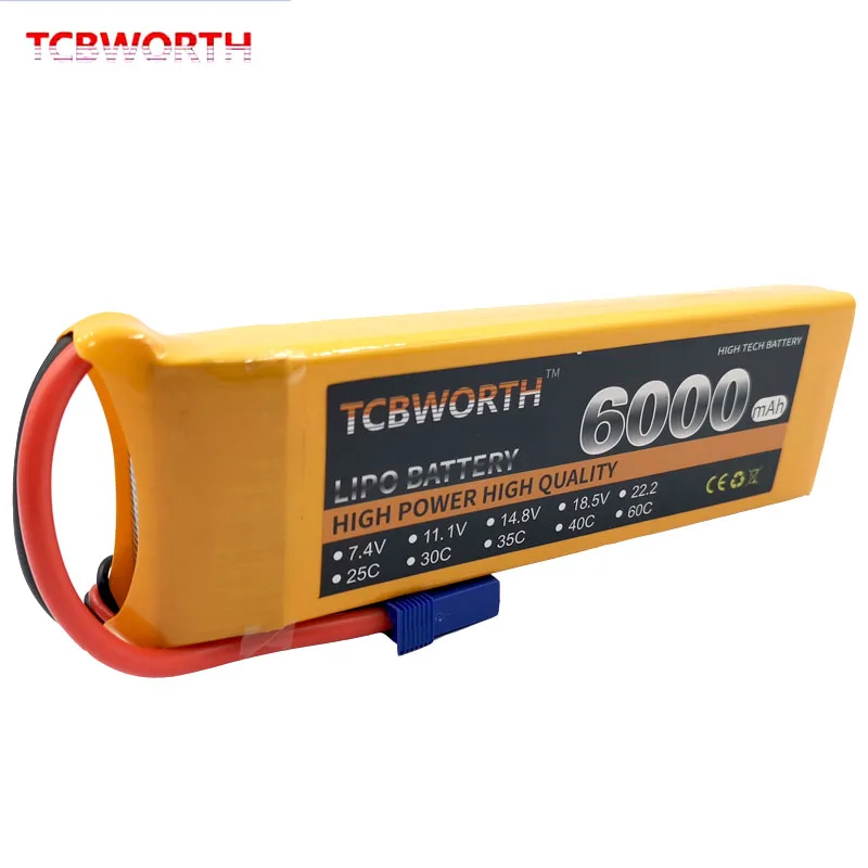 Батареи TCBWORTH 2S 7 4 в 6000 мАч 30C Радиоуправляемый Дрон LiPo аккумулятор для