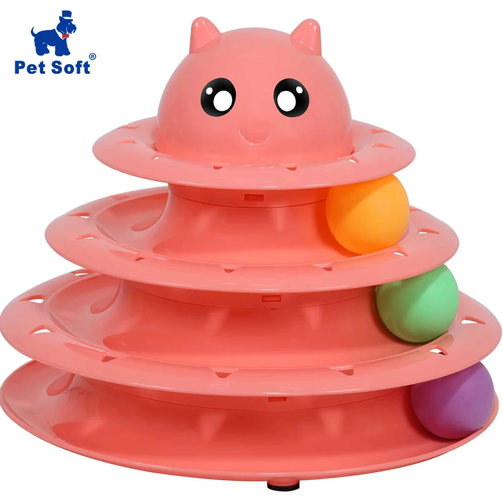 Мягкие интерактивные игрушки для домашних животных трехуровневый поворотный