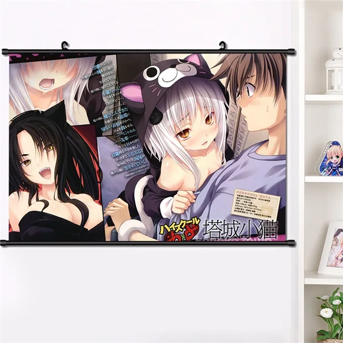 O Аниме старшая школа DxD Hyoudou Issei Rias Gremory Настенная картина плакат прокрутка холст манга Настенный декор плакат прокрутка живопись - Цвет: O