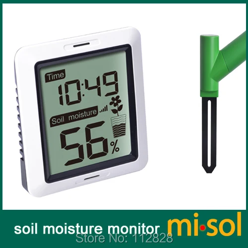 Misol-monitor de Umidade do Solo sem Fio com Bateria Unidade de Medição de Umidade do Solo com Monitor de Exibição Instrumentos de temperatura