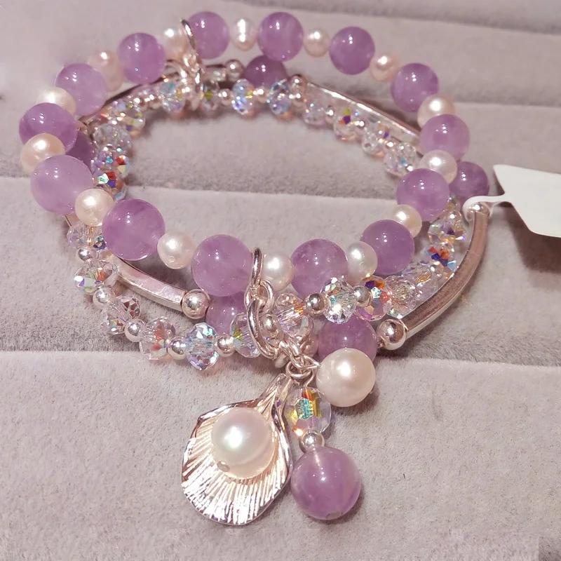 Новые оригинальные Австрии кристалл сладкий фиолетовый Браслет женщины рука на