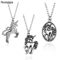 nostalgia tibetan silver unicorn necklaces pendants animal jewlery cute gifts for kids